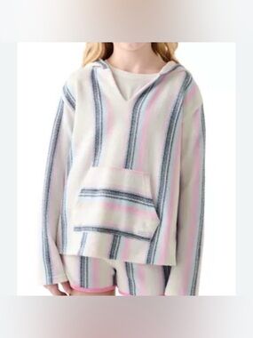 Roxy Girls Hoodie with Pink and black Stripe